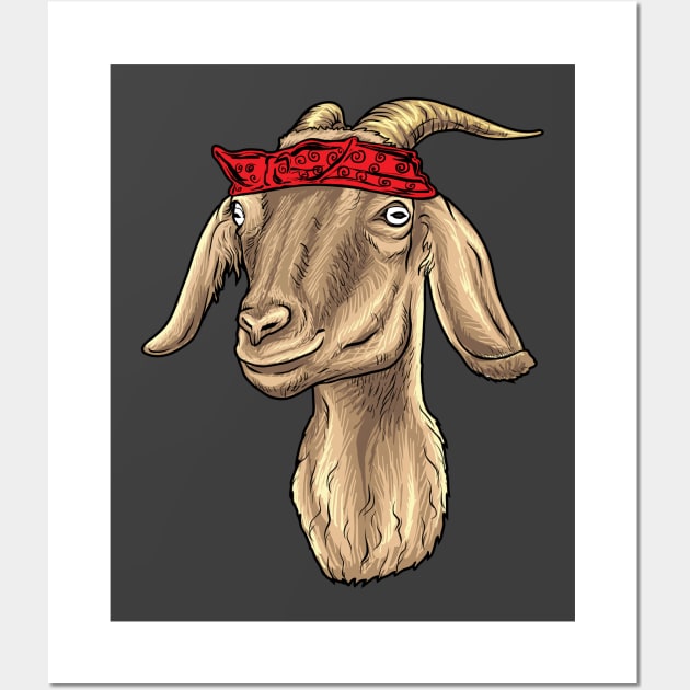 Goat With Bandana Wall Art by Nowhereman78